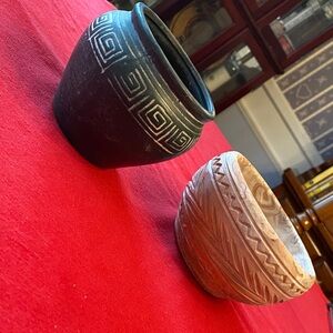 Handcrafted Black and Brown Decorative Pots